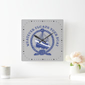 何がボートを浮かべ航海のても スクエア壁時計 (ホーム)