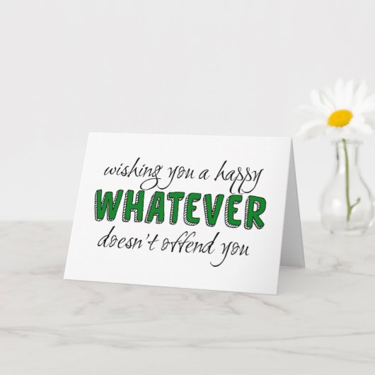 何が君の気に障るかは、政治的に正しい カード (小さな植物)