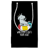 何が山羊の動物を浮かおもしろいらパンプン暗いBG スモールペーパーバッグ (正面)