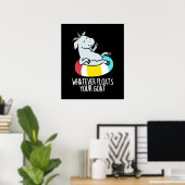 何が山羊の動物を浮かおもしろいらパンプン暗いBG ポスター (ホームオフィス)