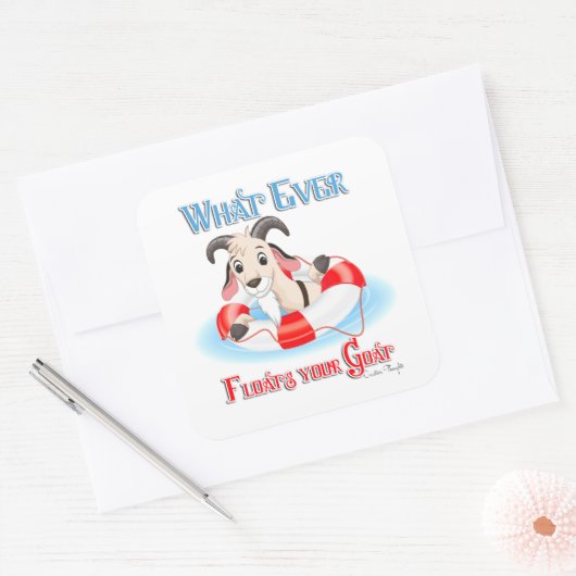 何が山羊を浮かべようと スクエアシール (封筒)