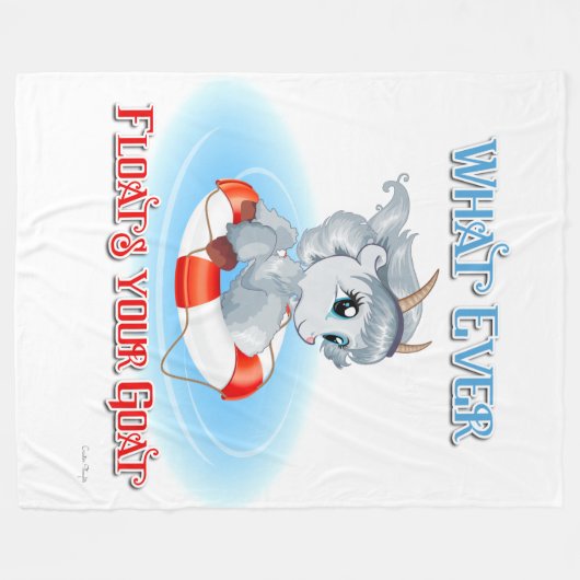 何が山羊を浮かべようと フリースブランケット (正面(横))