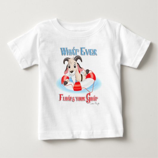 何が山羊を浮かべようと ベビーTシャツ (正面)