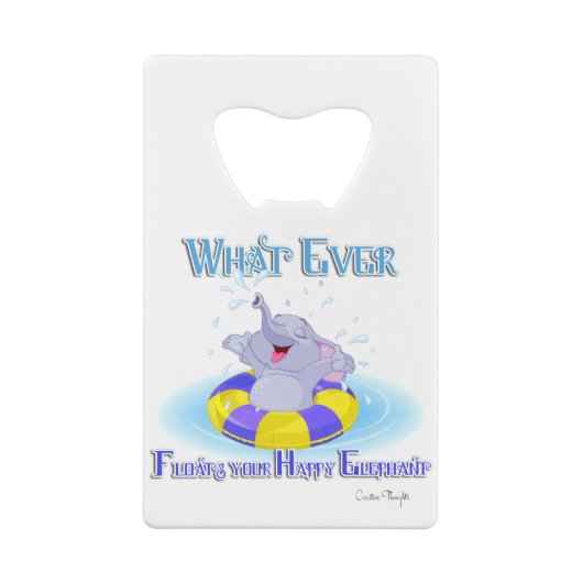 何が幸せな象を浮かべても クレジットカード栓抜き (裏面)