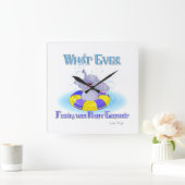 何が幸せな象を浮かべても スクエア壁時計 (ホーム)