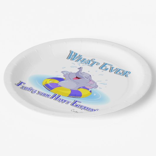 何が幸せな象を浮かべても ペーパープレート (アングル)