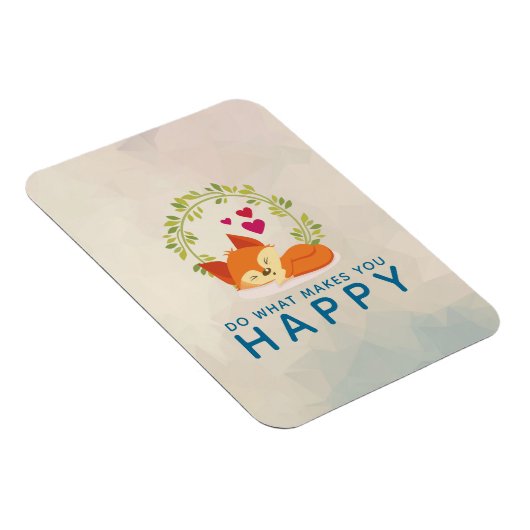 何が幸せに眠れるキツネをハート マグネット (右側)