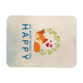 何が幸せに眠れるキツネをハート マグネット (横)