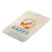 何が幸せに眠れるキツネをハート マグネット (左側)