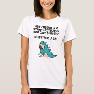 何が悪いのか狼のパグ·ドおもしろいッグ·ミーム Tシャツ