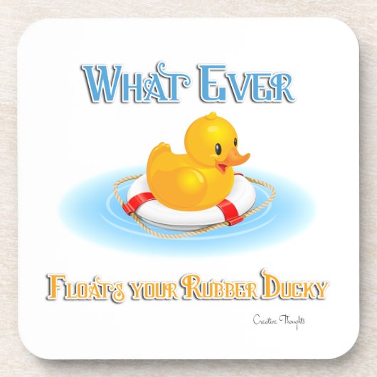 何が浮かんでもゴムのダッキー(アヒルちゃん) コースター (正面)
