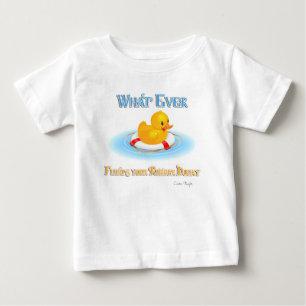 何が浮かんでもゴムのダッキー(アヒルちゃん) ベビーTシャツ