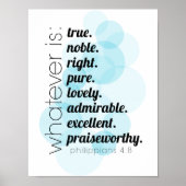 何が真実であれ、気高く、右ピリピ4:8 ポスター (正面)