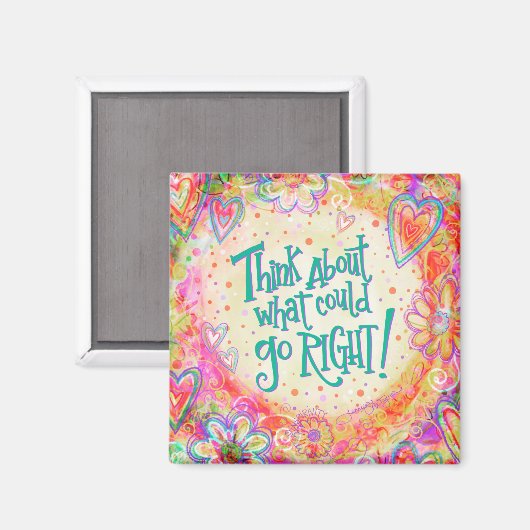 何が行くことができ右引用文かわいらしハートボホ マグネット (正面/裏面)