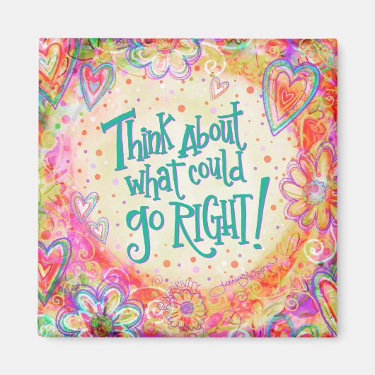 何が行くことができ右引用文かわいらしハートボホ マグネット (正面)