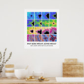 何が行のまわりにく来のまわりに、青いバージョン ポスター (キッチン)