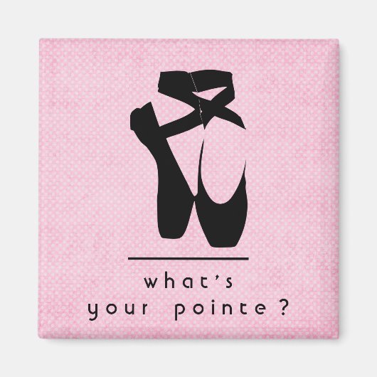 何が言いたいんだ?ブラックバレエシューズアンポインテ マグネット (正面)