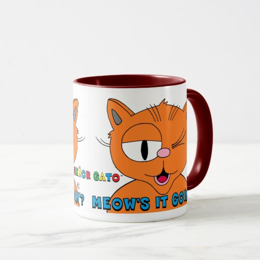 何が起きてる?漫画キャットセニョールGato マグカップ (正面右)