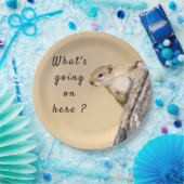 何が起こっているこのリスの写真と文字 ペーパープレート (パーティー)