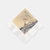 何が起こっているこのリスの写真と文字 縁ありカクテルナプキン (角)