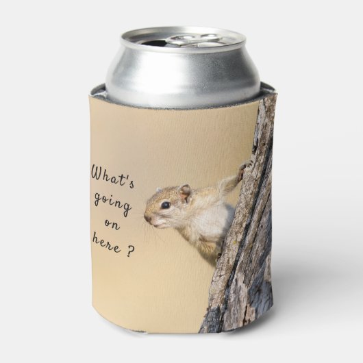 何が起こっているこのリスの写真と文字 缶クーラー (缶正面)