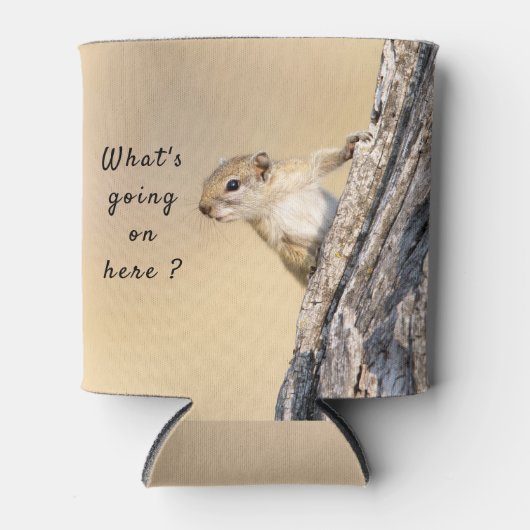 何が起こっているこのリスの写真と文字 缶クーラー (正面)