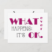 何が起こっても、毎日の確認フラッシュカード シーズンポストカード (正面/裏面)