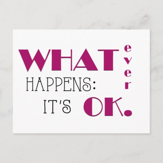 何が起こっても、毎日の確認フラッシュカード シーズンポストカード (正面)