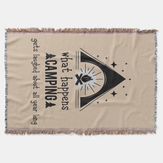 何が起こるかキャンプおもしろいキャンパー引用文ドオーマ スローブランケット (正面)