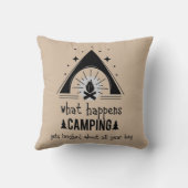 何が起こるかキャンプおもしろいキャンパー引用文 クッション (裏面)