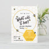 何が起こるか赤ちゃんシャワー性別の表示 招待状 (スタンド正面)