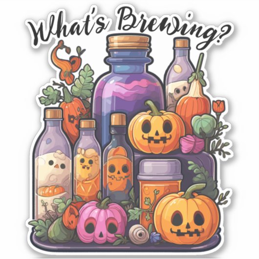 「何が醸造されているんだ?」 ポーション成分ステッカー シール (正面)