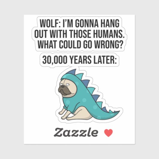 何が間違った狼おもしろいのパグ犬のミーム シール (シート)