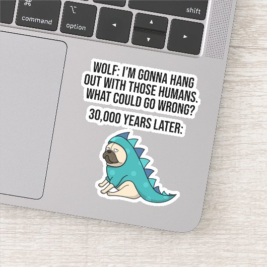 何が間違った狼おもしろいのパグ犬のミーム シール (詳細)