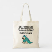 何が間違った狼おもしろいのパグ犬のミーム トートバッグ (裏面)