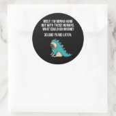 何が間違った狼おもしろいのパグ犬のミーム ラウンドシール (バッグ)