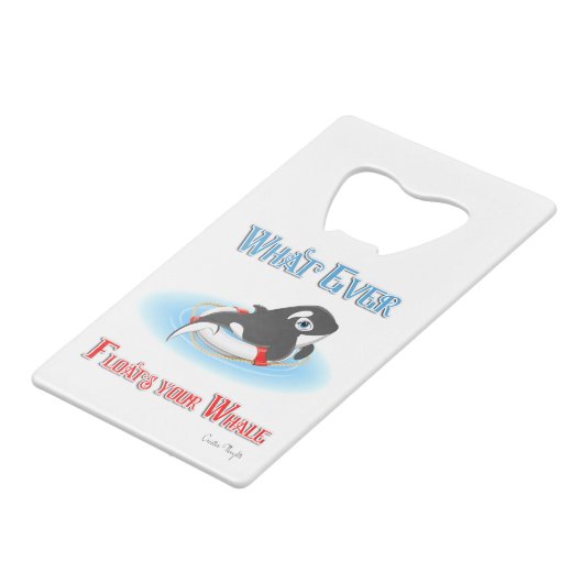 何が鯨を浮かべようと クレジットカード栓抜き (正面アングル)