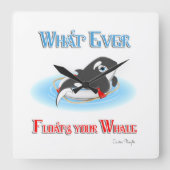 何が鯨を浮かべようと スクエア壁時計 (正面)