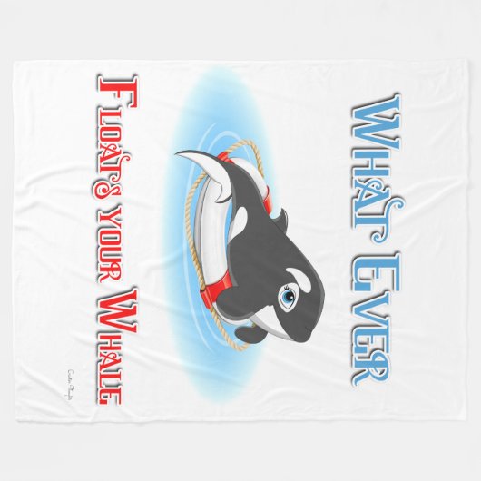 何が鯨を浮かべようと フリースブランケット (正面(横))
