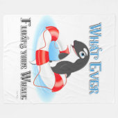 何が鯨を浮かべようと フリースブランケット (正面(横))