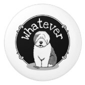 何が?旧英語シェプドッグ(グレー1おもしろい) セラミックノブ (正面)