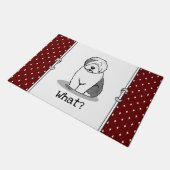 何が？旧英語シェプドッグ(グレー1おもしろい) ドアマット (アングル)