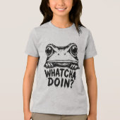何してるカエル トライブレンドTシャツ (正面)