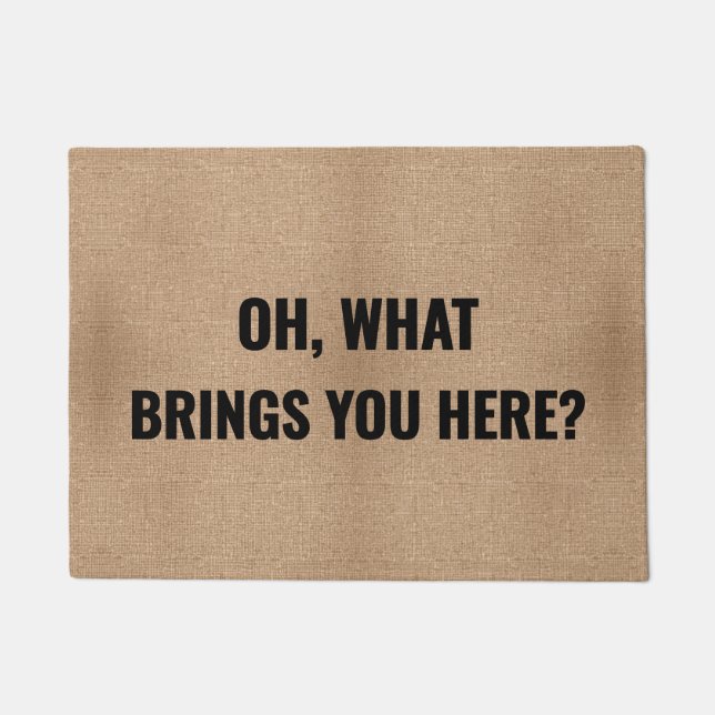 何しに来たの？カスタムとおもしろいようこそ ドアマット (正面)