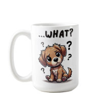 「。..何だって？」 愛らしい混乱した漫画の子犬