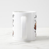 「。..何だって?」 愛らしい混乱した漫画の子犬 ジャンボコーヒーマグカップ (裏面)