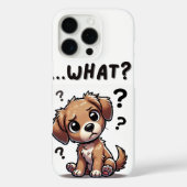 「。..何だって？」 愛らしい混乱した漫画の子犬 Case-Mate iPhoneケース (裏面)