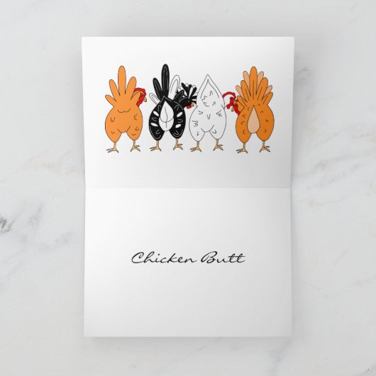 何だと思う?チキンお尻おもしろいユーモア カード (内部)