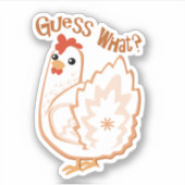 何だと思う?チキンお尻ビニールのシール シール (正面)