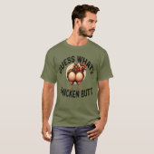 何だと思う？チキンお尻! – 家ユーモアのある鳥プリン Tシャツ (正面フル)